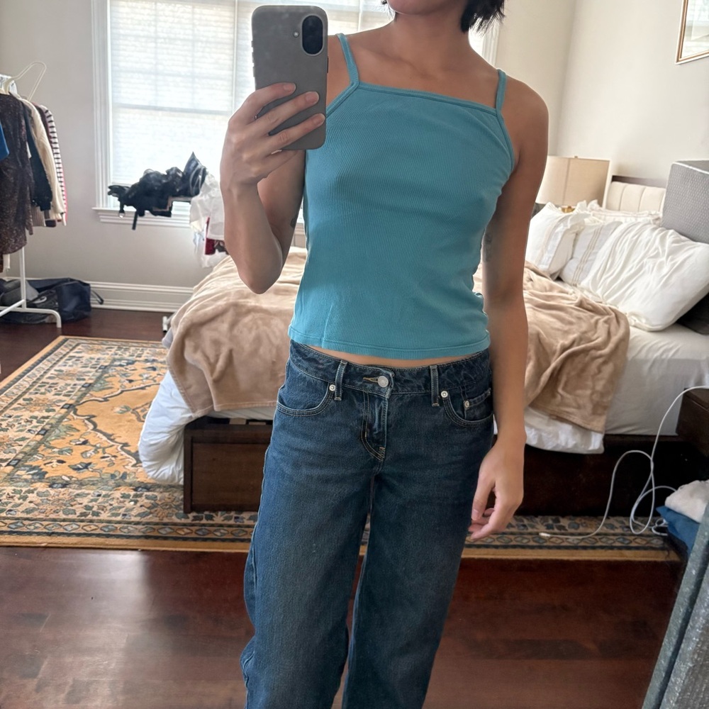 Entireworld Cotton Blue Tank Top